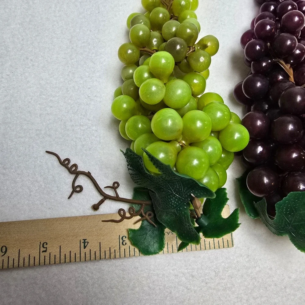 Realistic Artificial Grapes Green Purple Faux‎ Fruit Bunches Decor Home Display